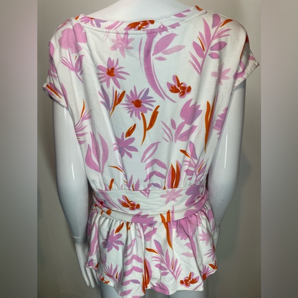 Anthropologie Postmark Floral Peplum Top- Medium - Picture 2 of 6
